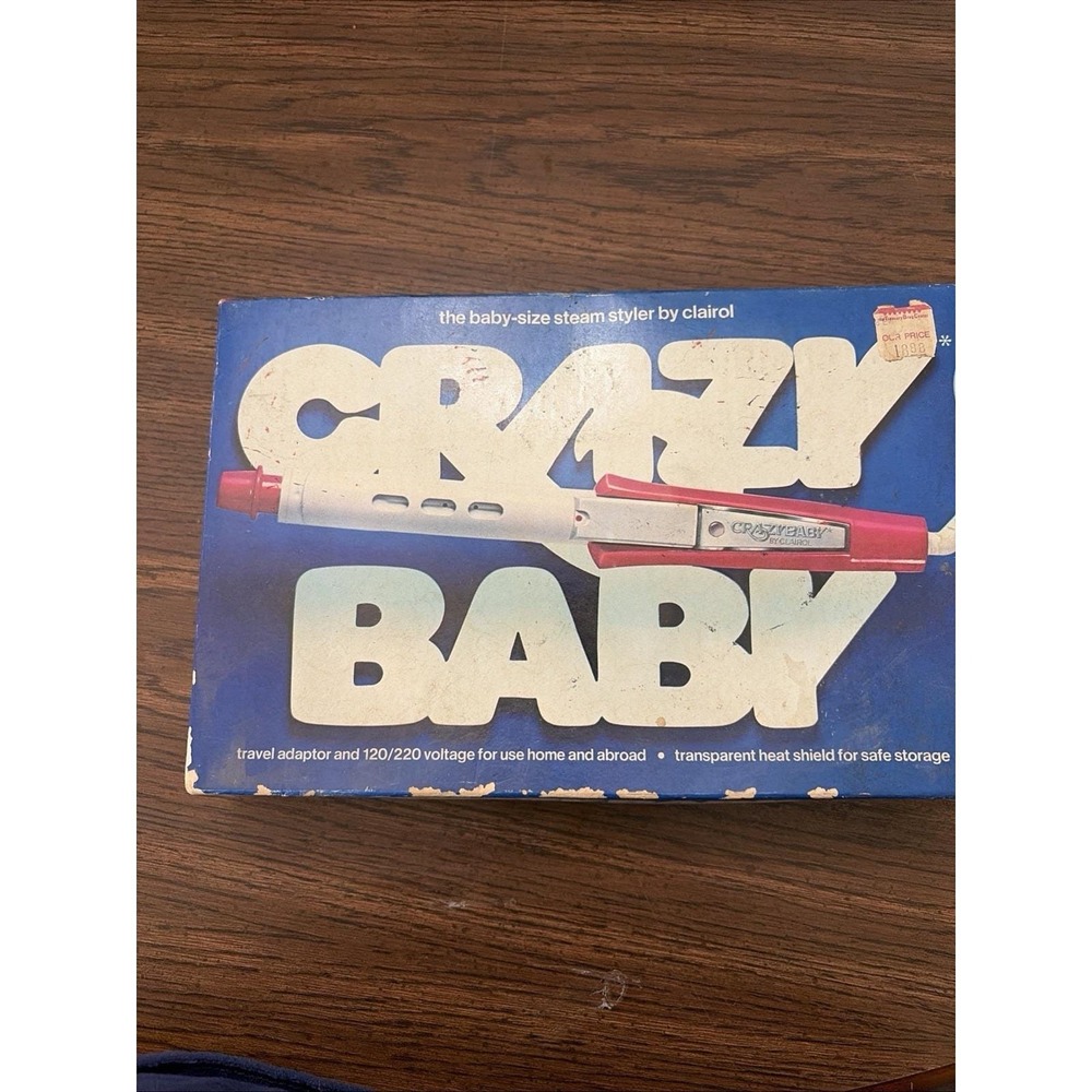 Vintage 1976 Clairol Crazy Baby Mini Steam Styler Travel Curling Iron NOS